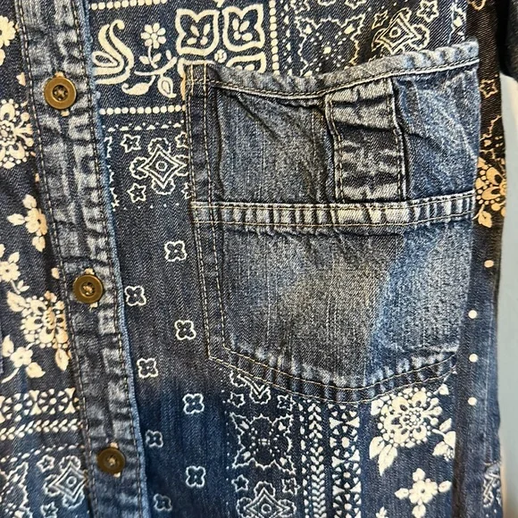 Free People Women’s Embroidered Denim Duster - Picture 7 of 16